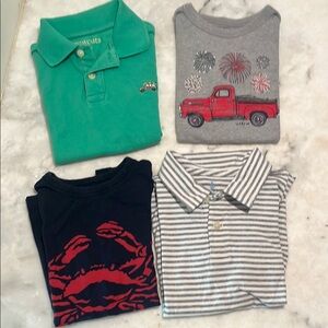 Boys Crewcuts Shirts Lot/4 Polo Tee Spring Summer XS 4-5